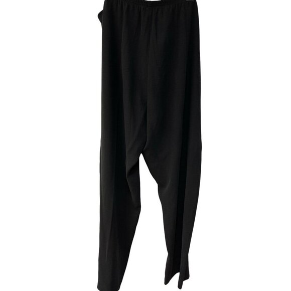 EILEEN FISHER Black Silk Georgette Crepe Tapered Pants Size Large - Picture 2 of 5